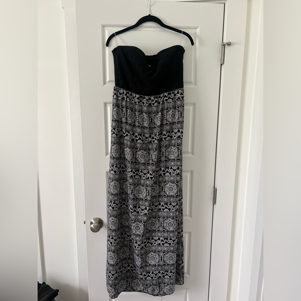 No Boundaries Strapless Maxi Dress